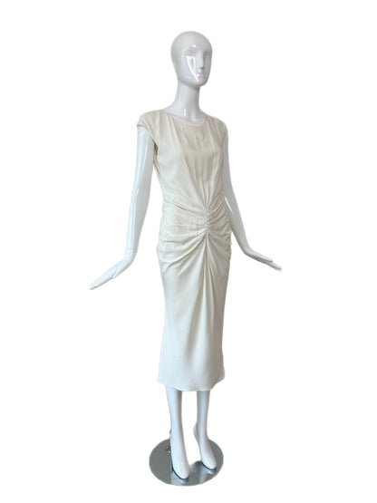 DIOR by JOHN GALLIANO 2008 Vintage Off-White Ruched Grecian Dress