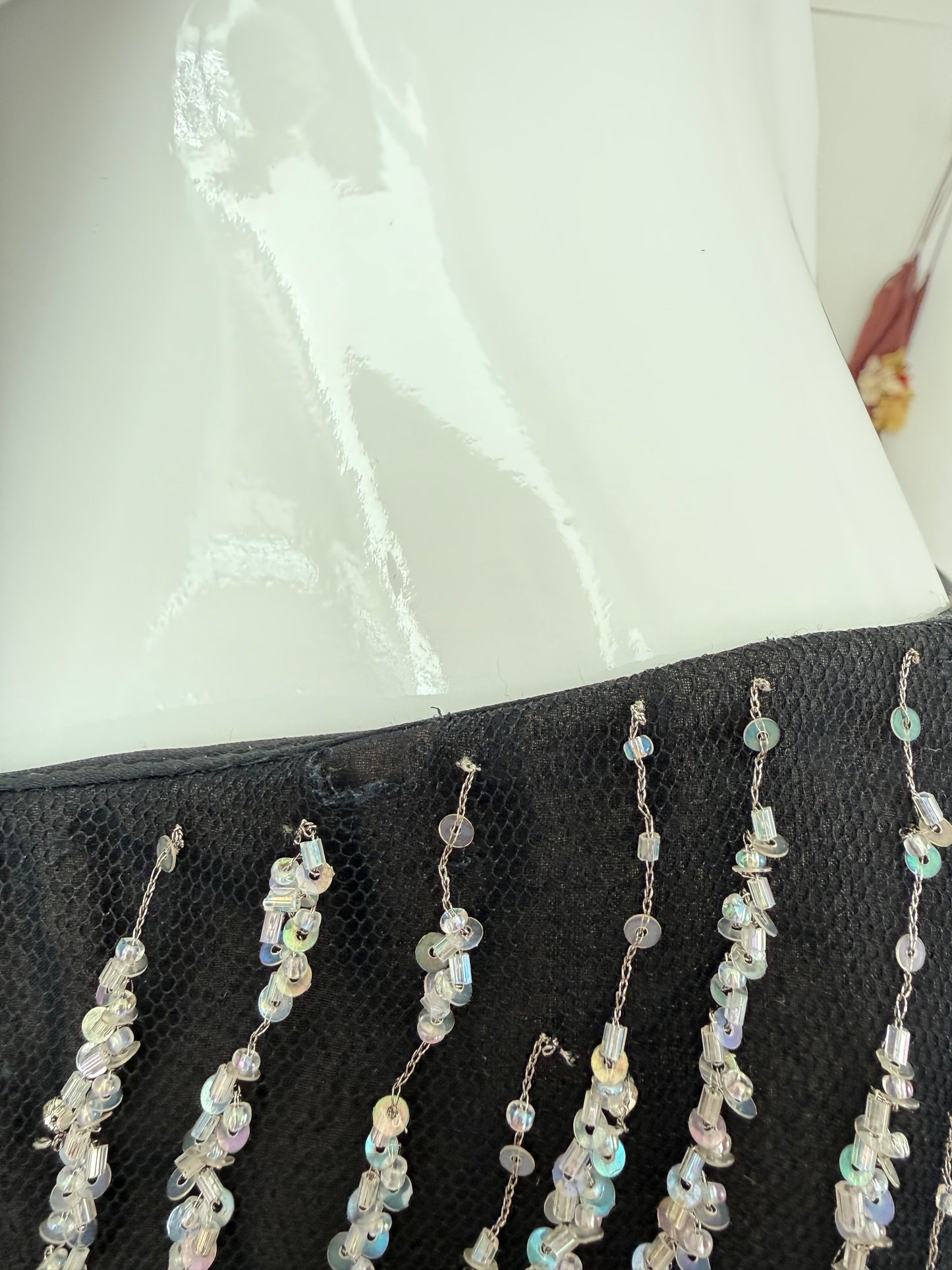 VERA WANG 1999 Vintage Iridescent Beaded & Sequin Column Evening Gown