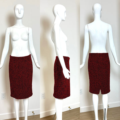 GIANNI VERSACE 1995 Vintage Runway Red & Black Skirt Suit