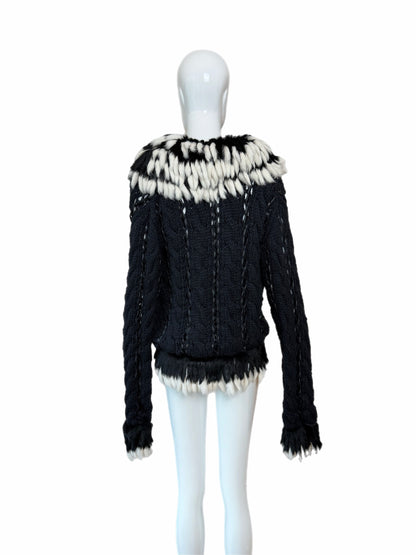 DIOR by JOHN GALLIANO (USA ONLY) Vintage Black & White Fur Knitwear