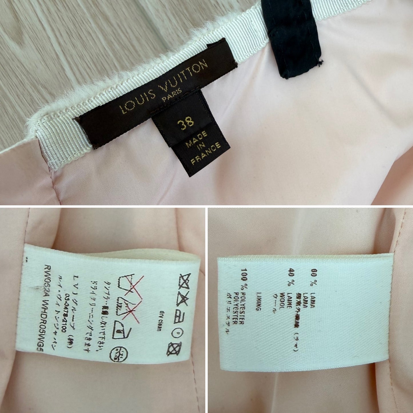 LOUIS VUITTON 2005 Vintage Mink Fur Trimmed Knee Length Dress