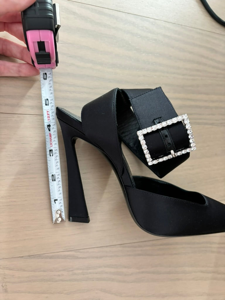 SAINT LAURENT Crystal Ankle Straps Pumps