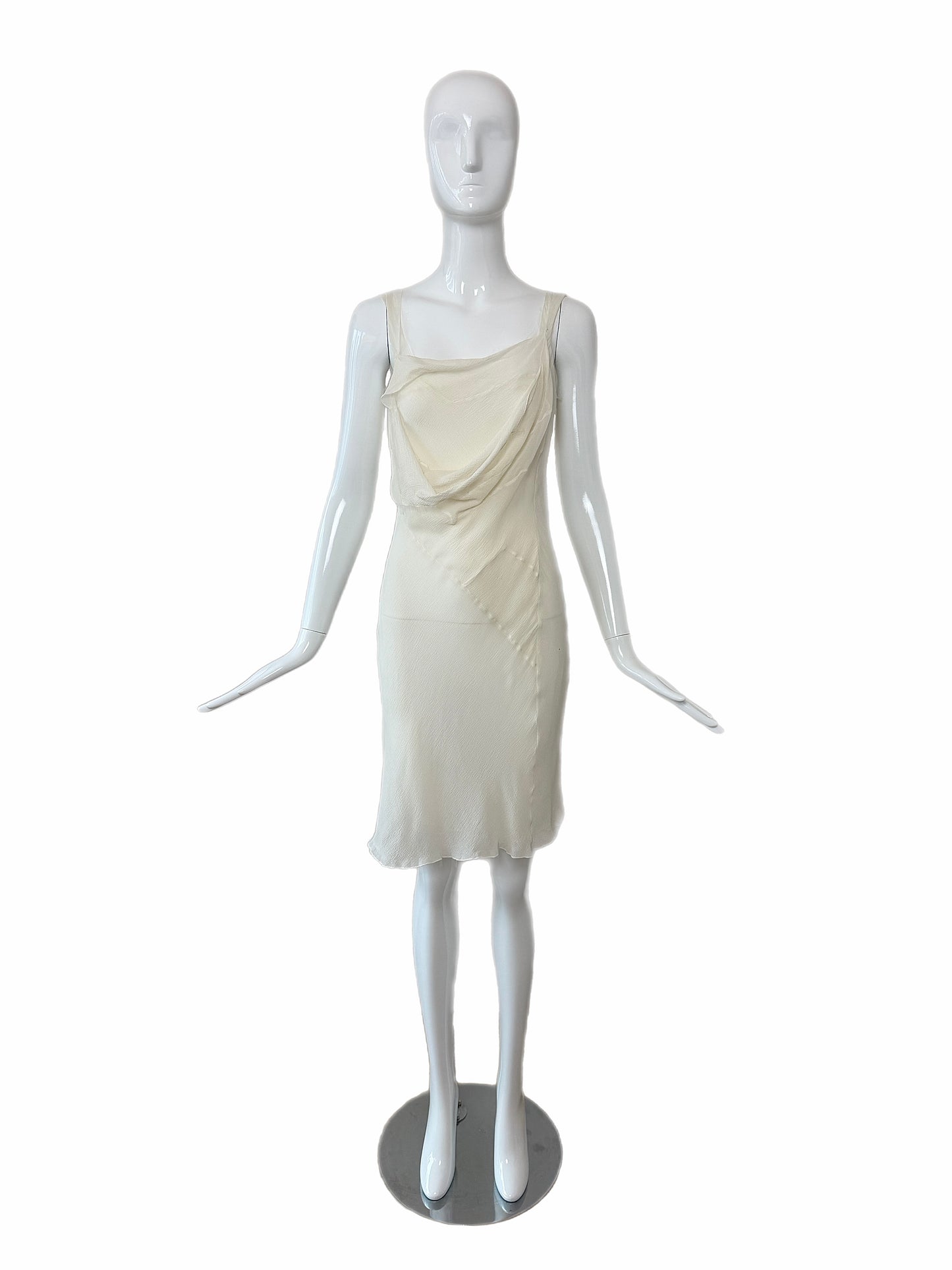 JOHN GALLIANO 2006 Vintage Silk Ivory White Slip Dress