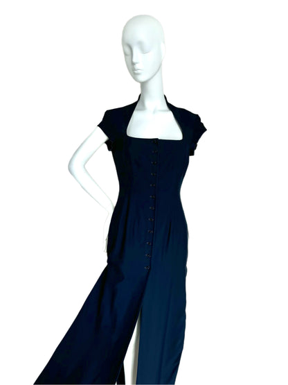 RICHARD TYLER Vintage Navy Long Dress w. Slits