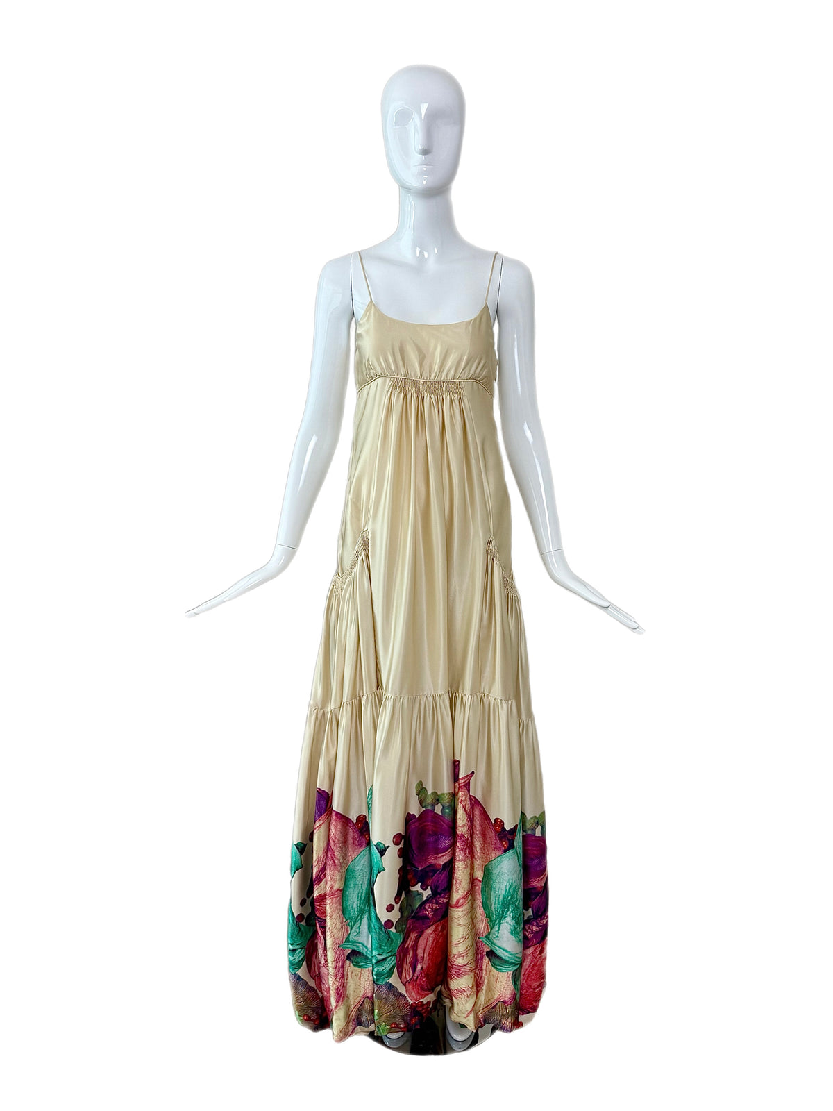 ROBERTO CAVALLI 2007 Vintage Silk Bubble Hem Gown w. Pockets