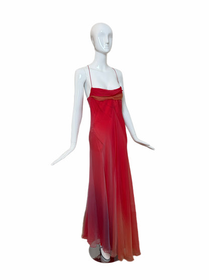 ROBERT DANES 90's Vintage 1:1 Custom Ombre Silk Chiffon Gown
