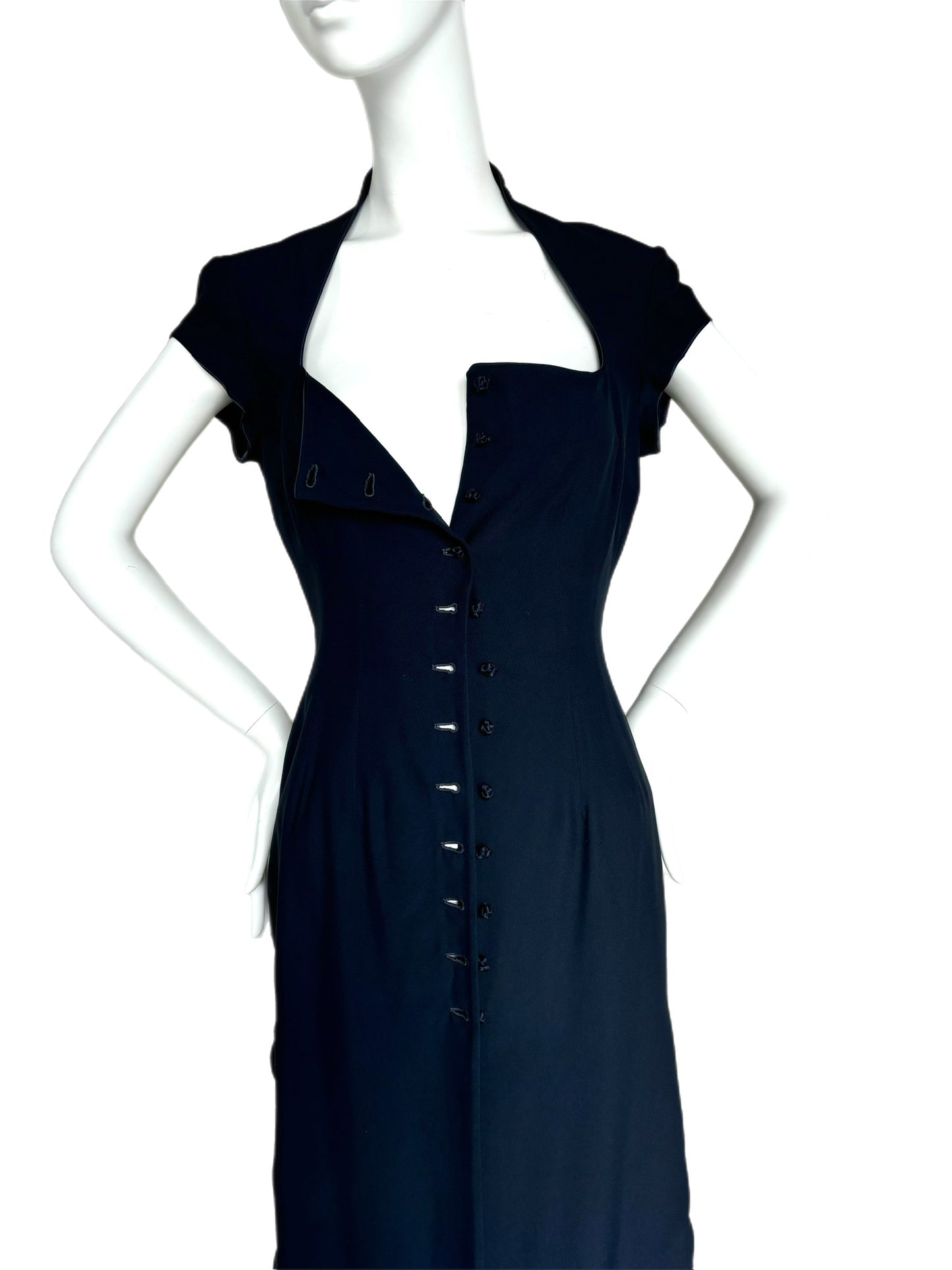 RICHARD TYLER Vintage Navy Long Dress w. Slits