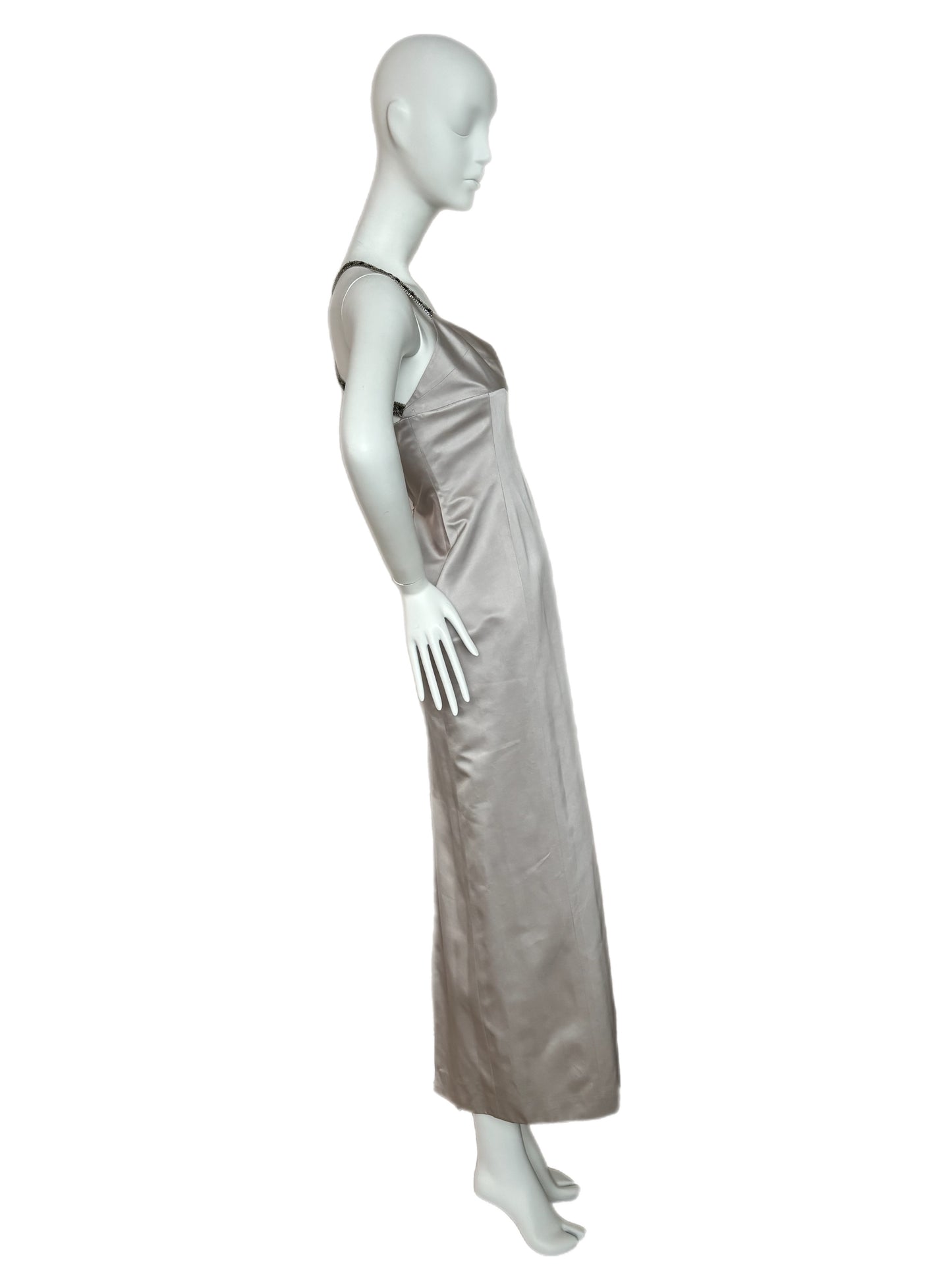 RICHARD TYLER COUTURE 90's Silk Embellished Evening Gown