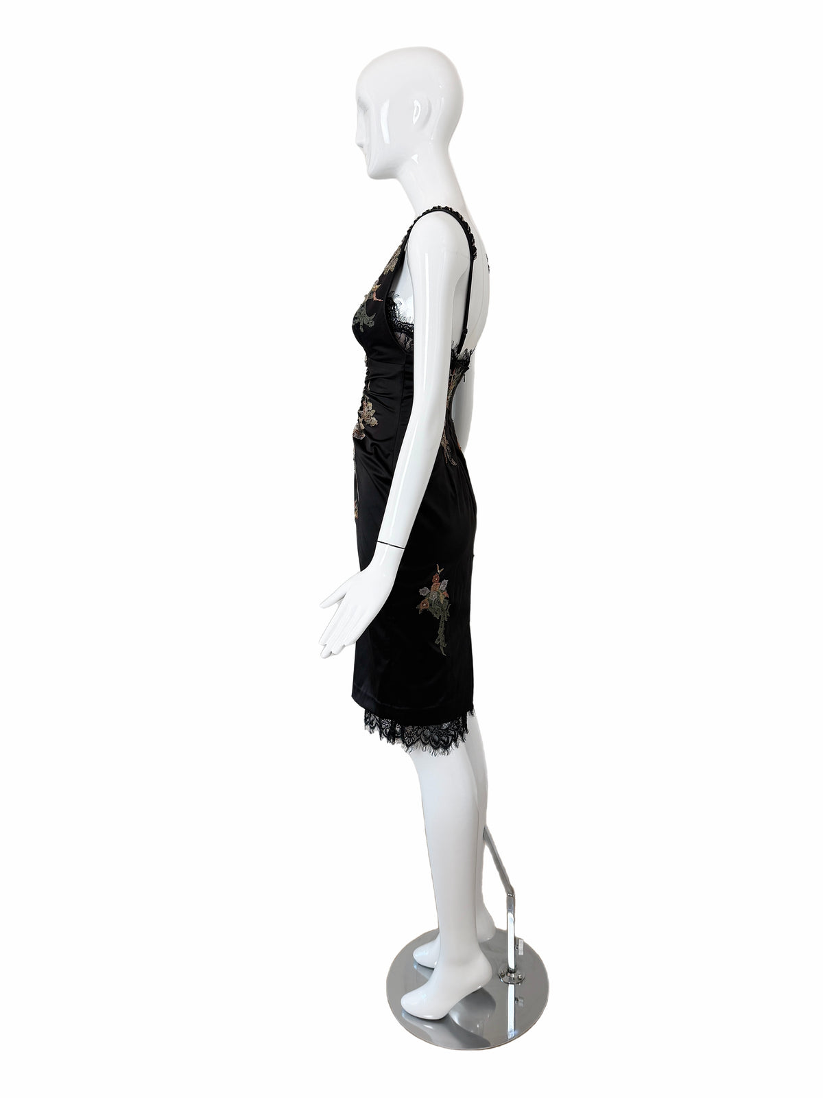 Julian Joyce by Mandalay Vintage Y2K Black Lace Embellished Cocktail Dress