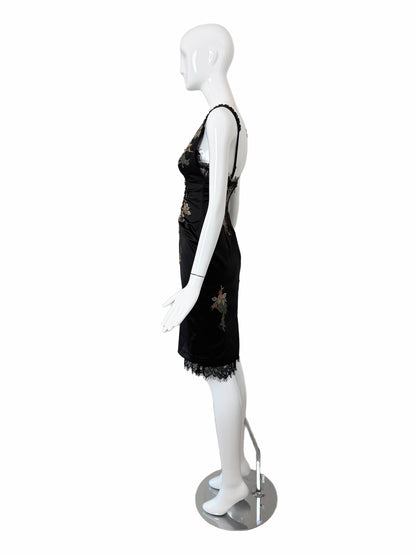 Julian Joyce by Mandalay Vintage Y2K Black Lace Embellished Cocktail Dress