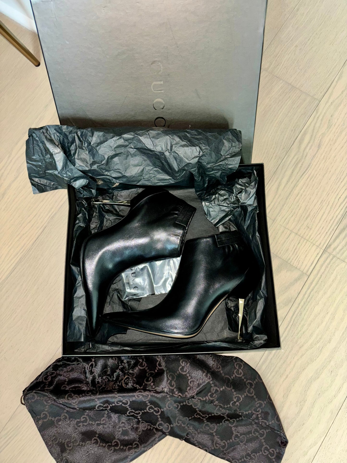 GUCCI by TOM FORD 1997 Metal Heel Leather Booties