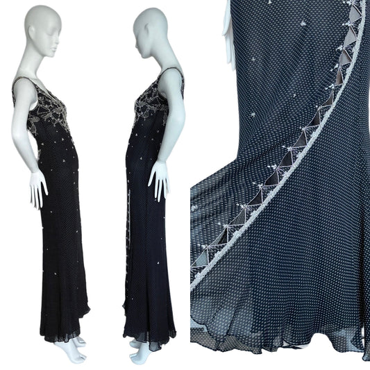 BADGLEY MISCHKA 2002 Vintage Runway Embellished Gown