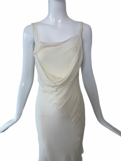 JOHN GALLIANO 2006 Vintage Silk Ivory White Slip Dress