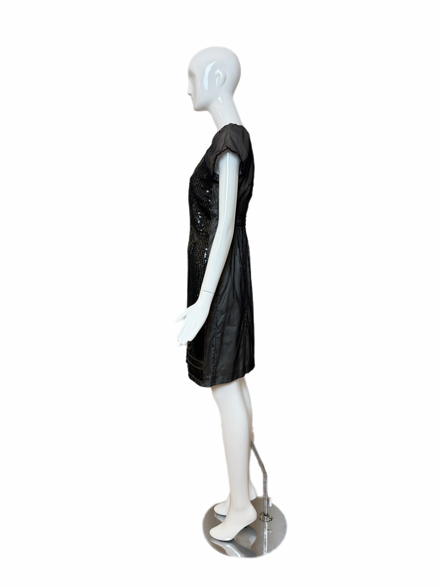 PHILOSOPHY DI ALBERTA FERRETTI Vintage Black Sequin Knee Length Dress