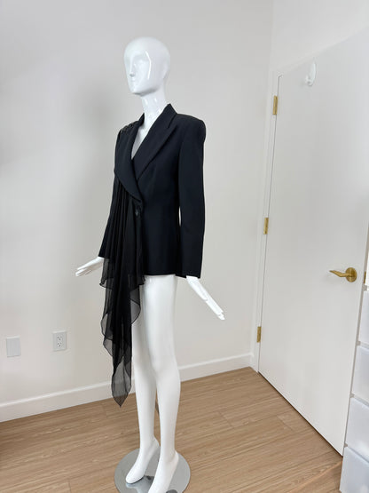 DIOR by GIANFRANCO FERRE 1995 Vintage Embellished Black Power Jacket