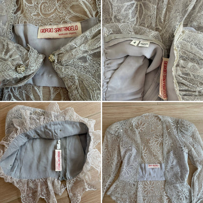 GIORGIO SANT'ANGELO 1983 Vintage Runway 4 Piece Lace Ensemble