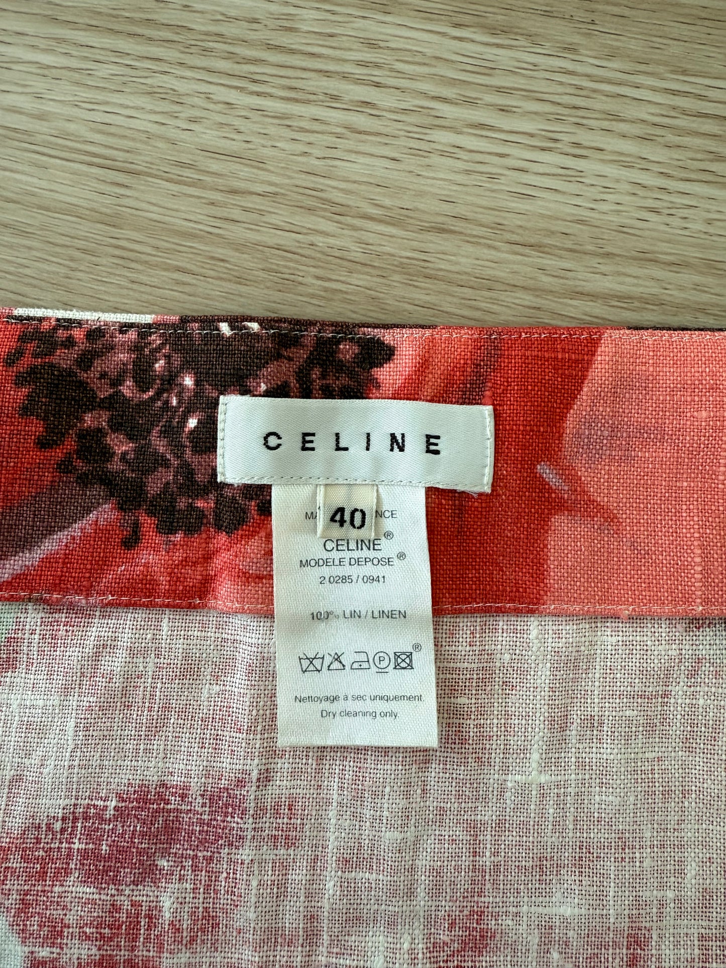 CELINE Vintage Floral Linen Bustier
