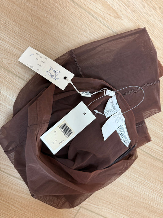 GIANFRANCO FERRE 1993 Brown Sheer High Waisted Leggings