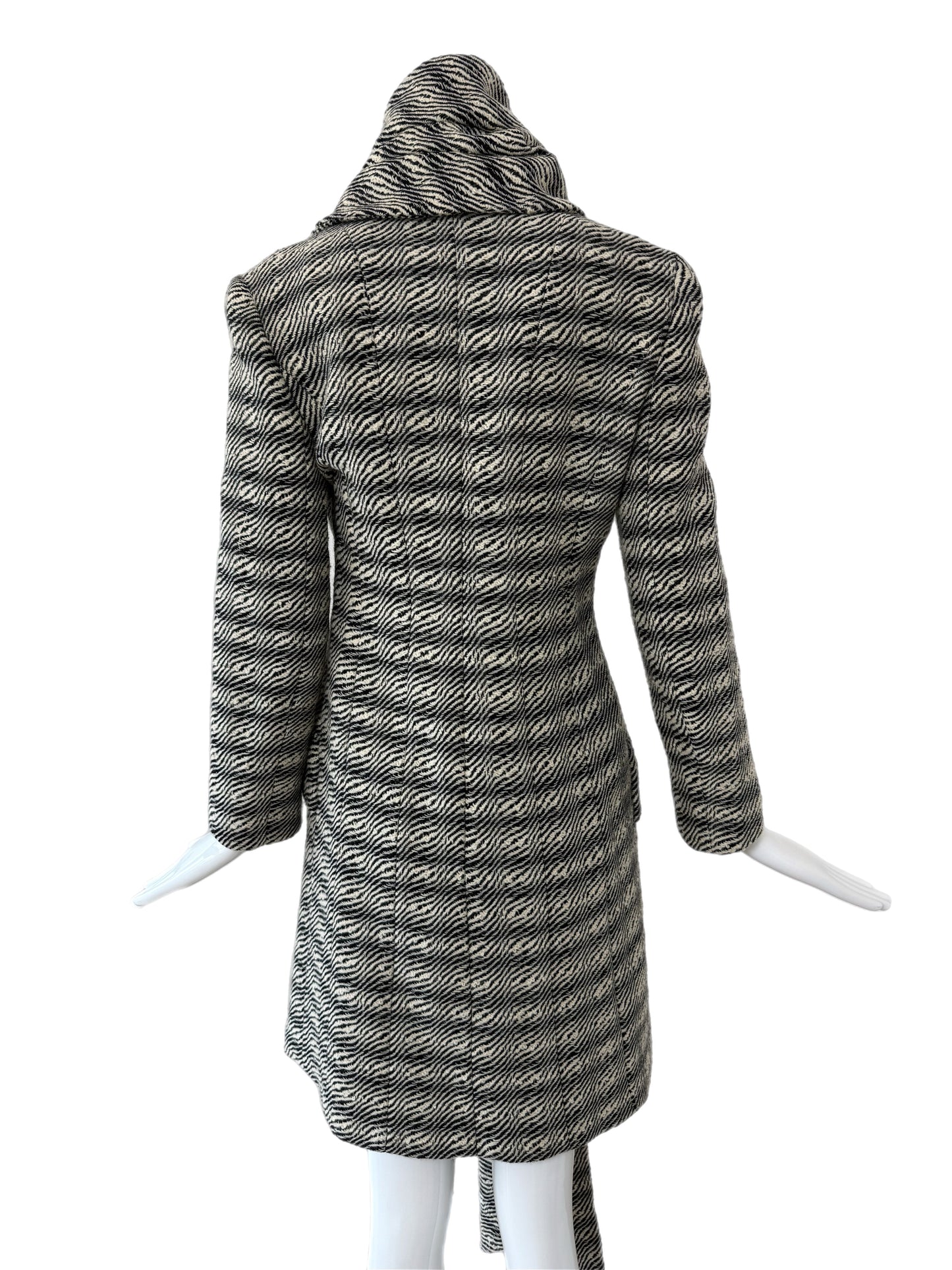 JOHN GALLIANO 1999 Vintage Wool Coat w. Oversized Scarf