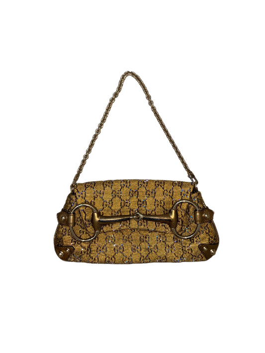 GUCCI by TOM FORD Vintage Gold Beaded Horsebit Bag