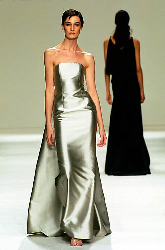 RANDOLPH DUKE 2000 Vintage Runway Silver Ball Gown