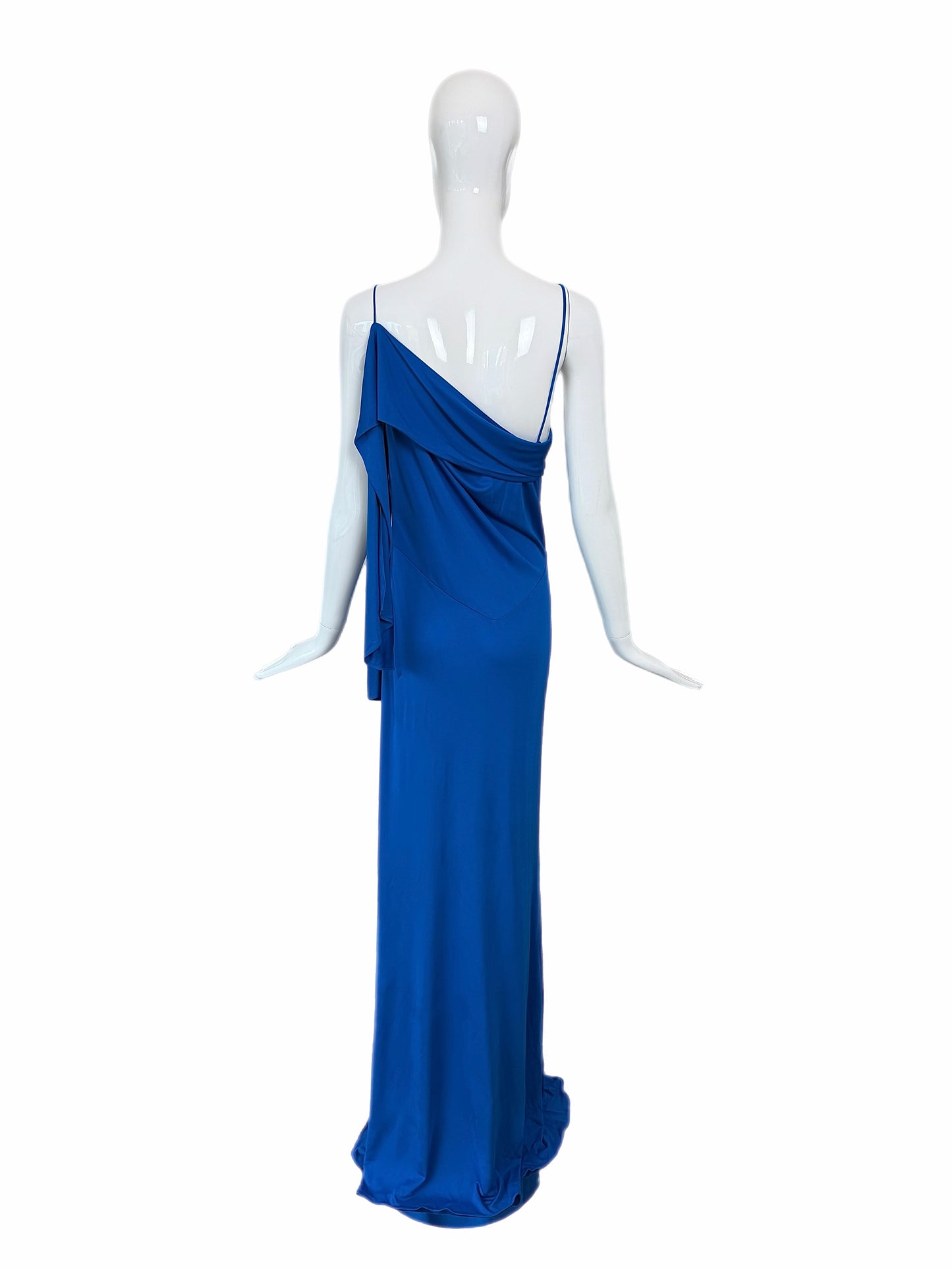JOHN GALLIANO 2009 Vintage Royal Blue Gown w. Attached Sash