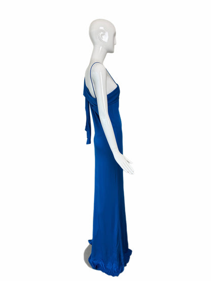JOHN GALLIANO 2009 Vintage Royal Blue Gown w. Attached Sash