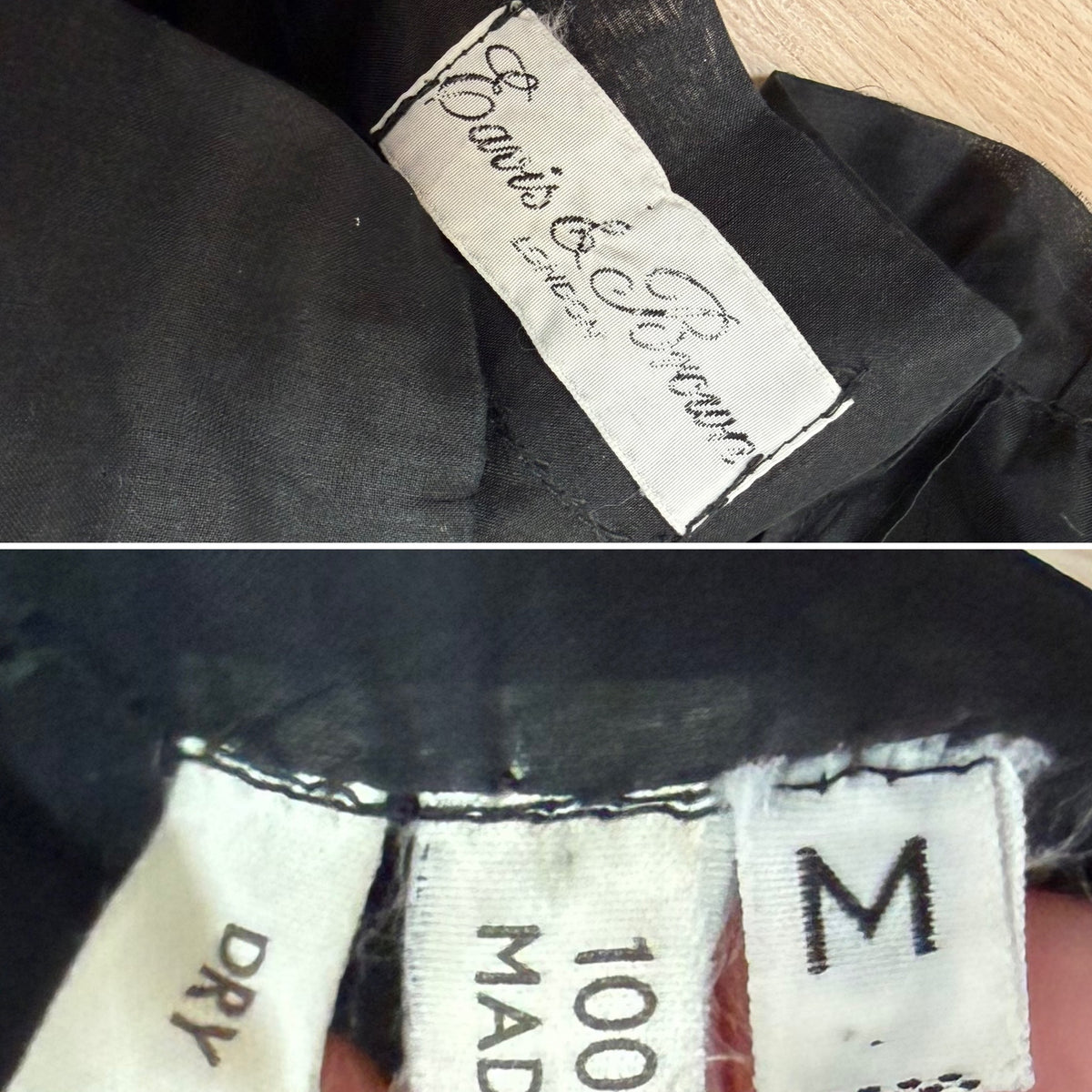 EAVIS & BROWN 80's/90's Vintage Black Silk Tiered Knee Length Skirt