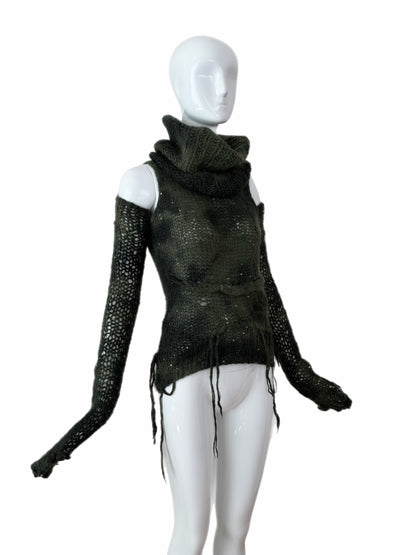 JUNYA WANTANABE COMME DES GARCONS 2006 Vintage Runway Style Grunge 3 Piece Sweater