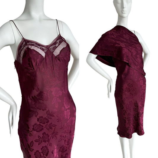 DIOR by JOHN GALLIANO 2005 Vintage Silk Burgundy Dress