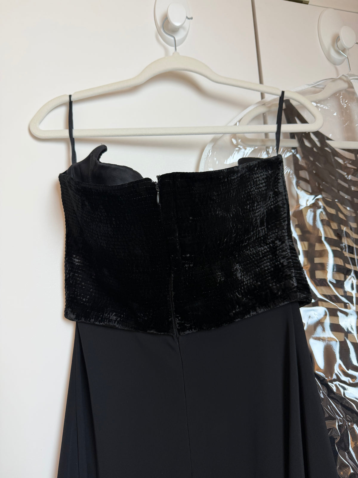 HERVE LEGER 90's Vintage Strapless Chenille Top Cocktail Dress
