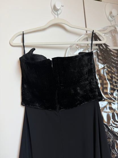 HERVE LEGER 90's Vintage Strapless Chenille Top Cocktail Dress