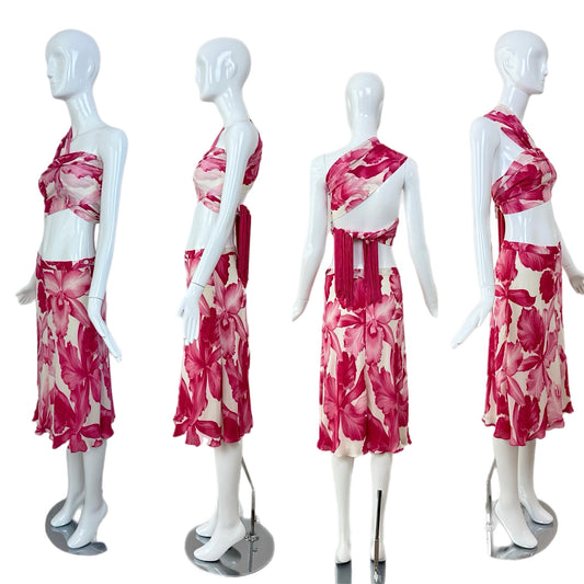 CELINE by MICHAEL KORS 2004 Vintage Runway Floral Skirt Set