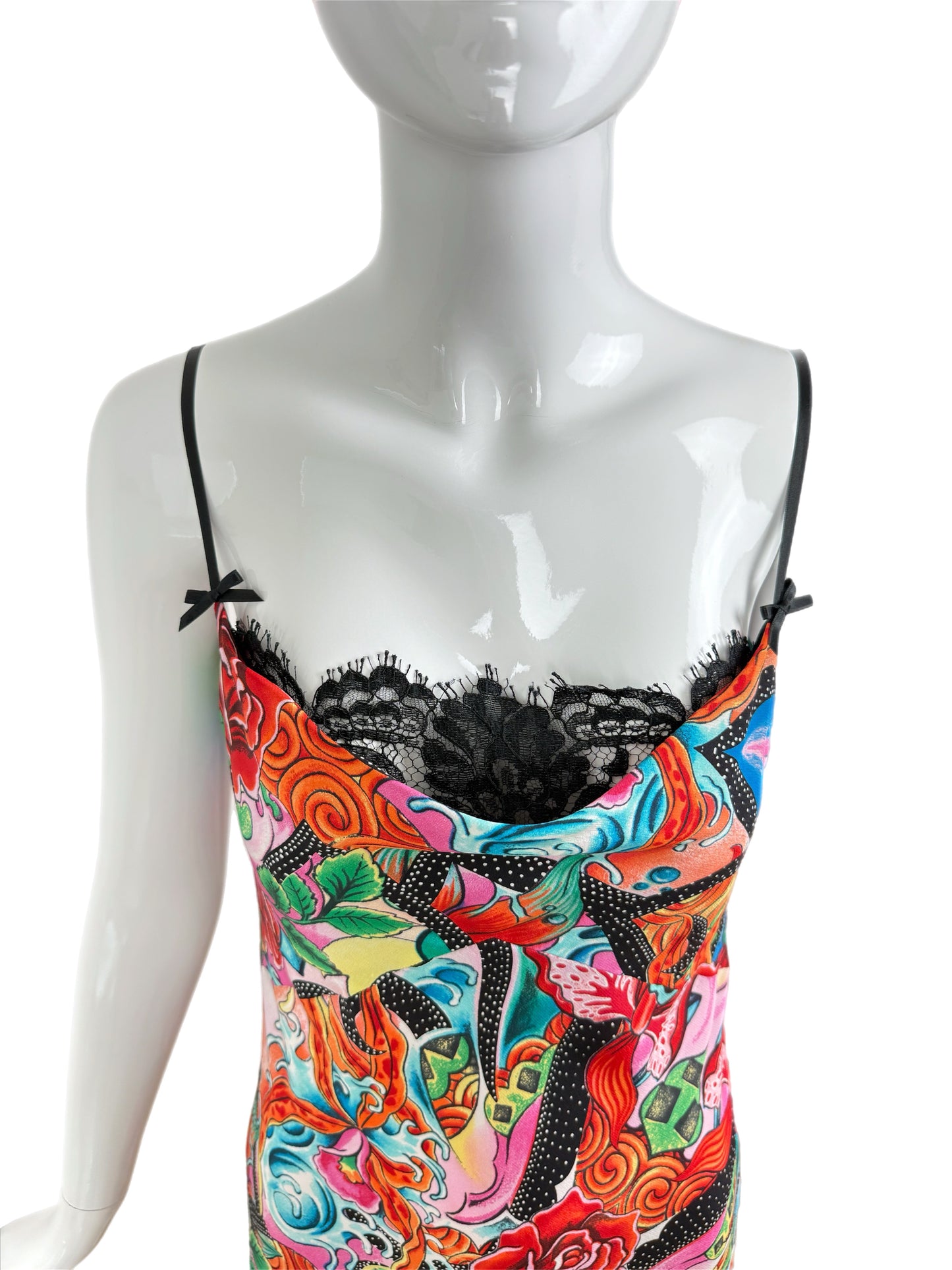 ESCADA Y2K Vintage Silk Colorful Slip Dress