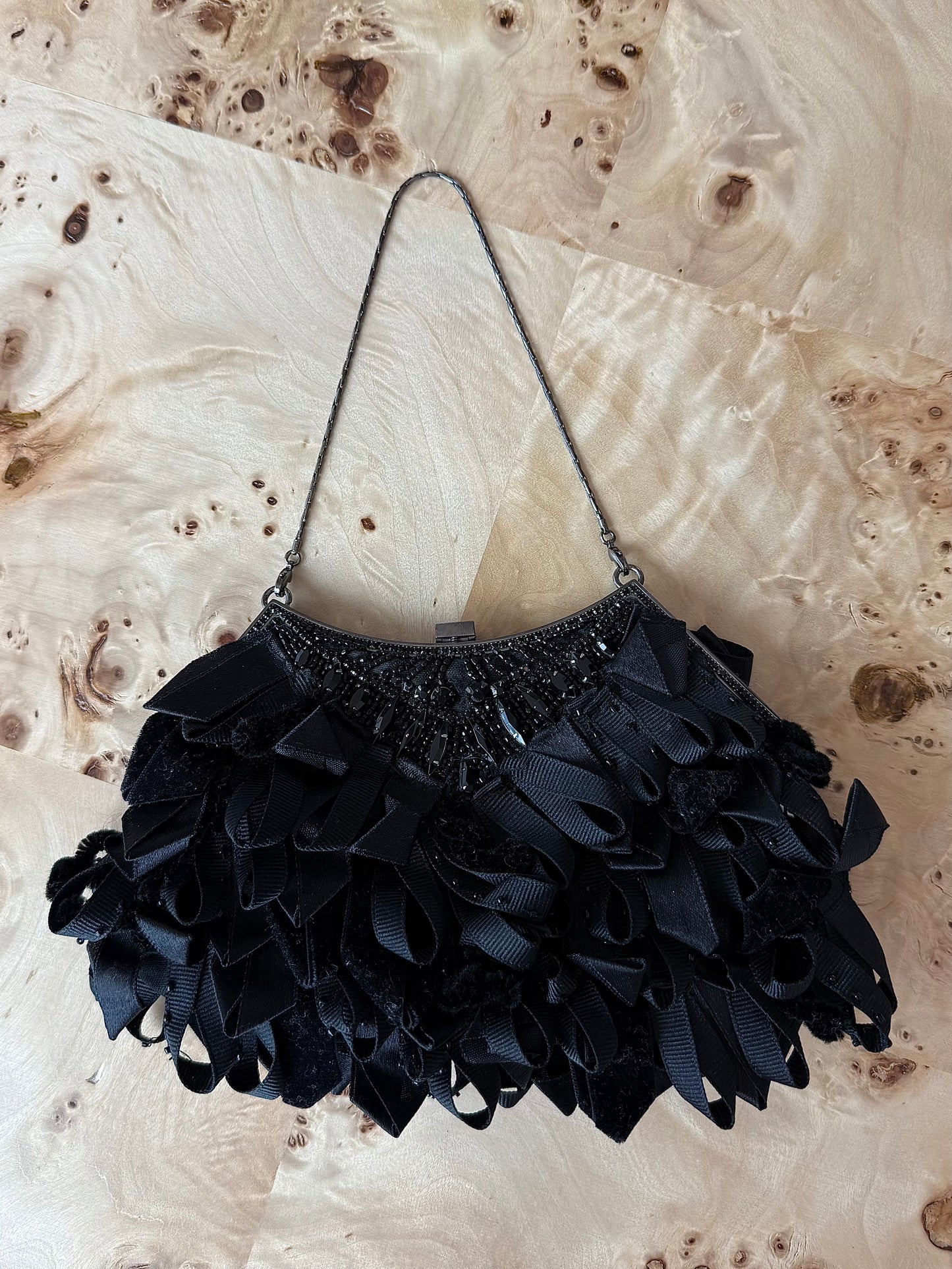 BADGLEY MISCHKA Vintage Black Minaudiere Bag