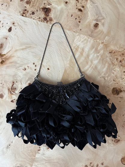 BADGLEY MISCHKA Vintage Black Minaudiere Bag