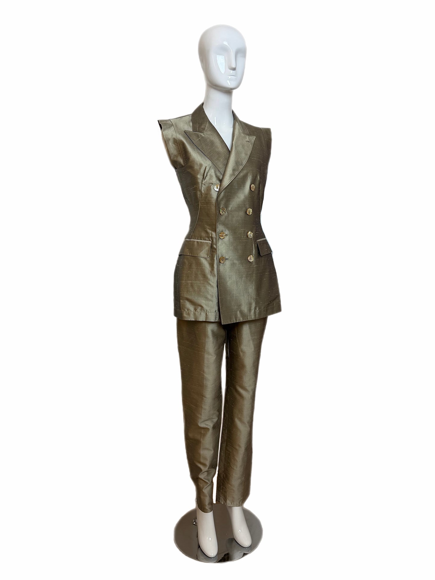 JEAN PAUL GAULTIER 90's Vintage Silk Double Breasted Pantsuit