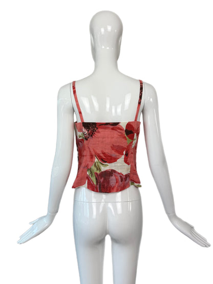 CELINE Vintage Floral Linen Bustier