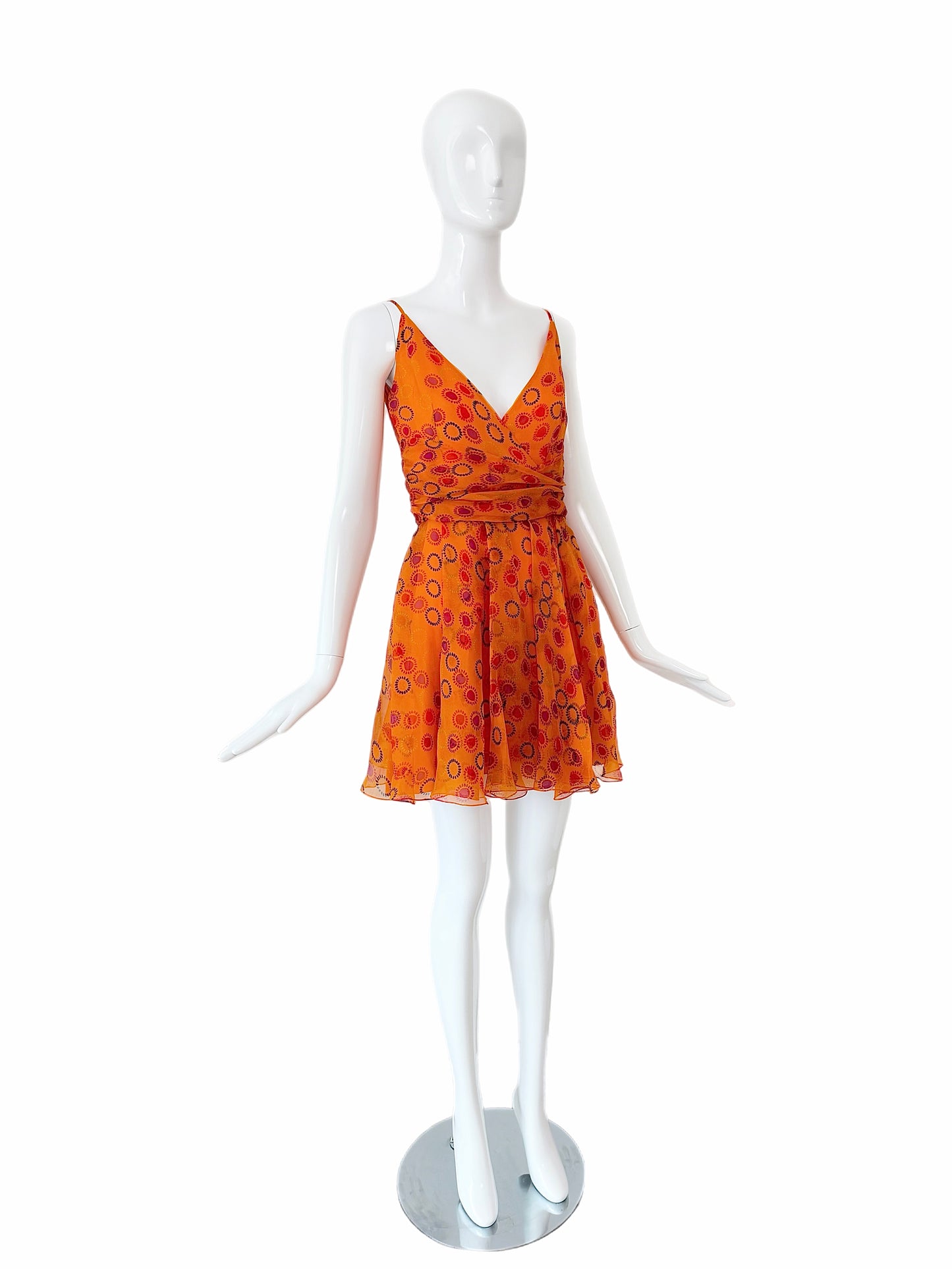 DIOR by JOHN GALLIANO 2009 Vintage Runway Silk Orange Mini Dress