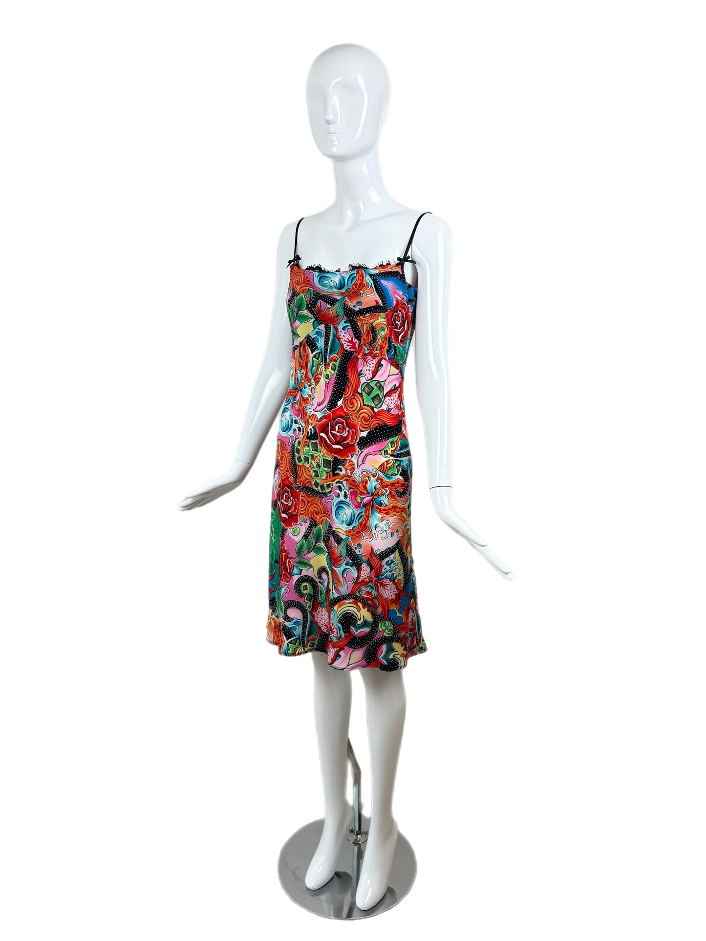 ESCADA Y2K Vintage Silk Colorful Slip Dress