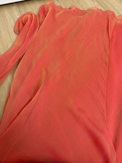 DANES 90'S Vintage Orange Ombre Evening Gown w. Shawl