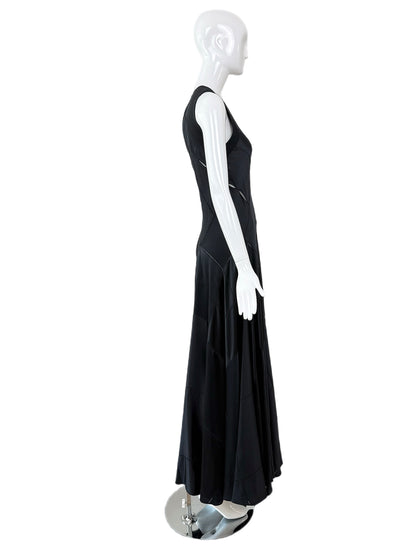 CALVIN KLEIN COLLECTION 2002 Vintage Runway Silk Cut Out Evening Gown