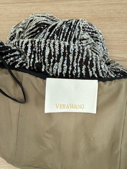 VERA WANG 1999 Vintage Iridescent Beaded & Sequin Column Evening Gown