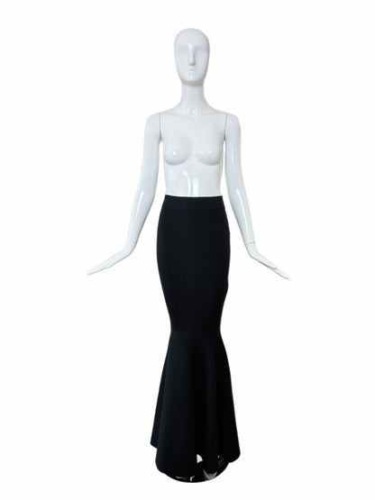 NINA RICCI 2023 Runway Black Wool Trumpet Maxi Skirt