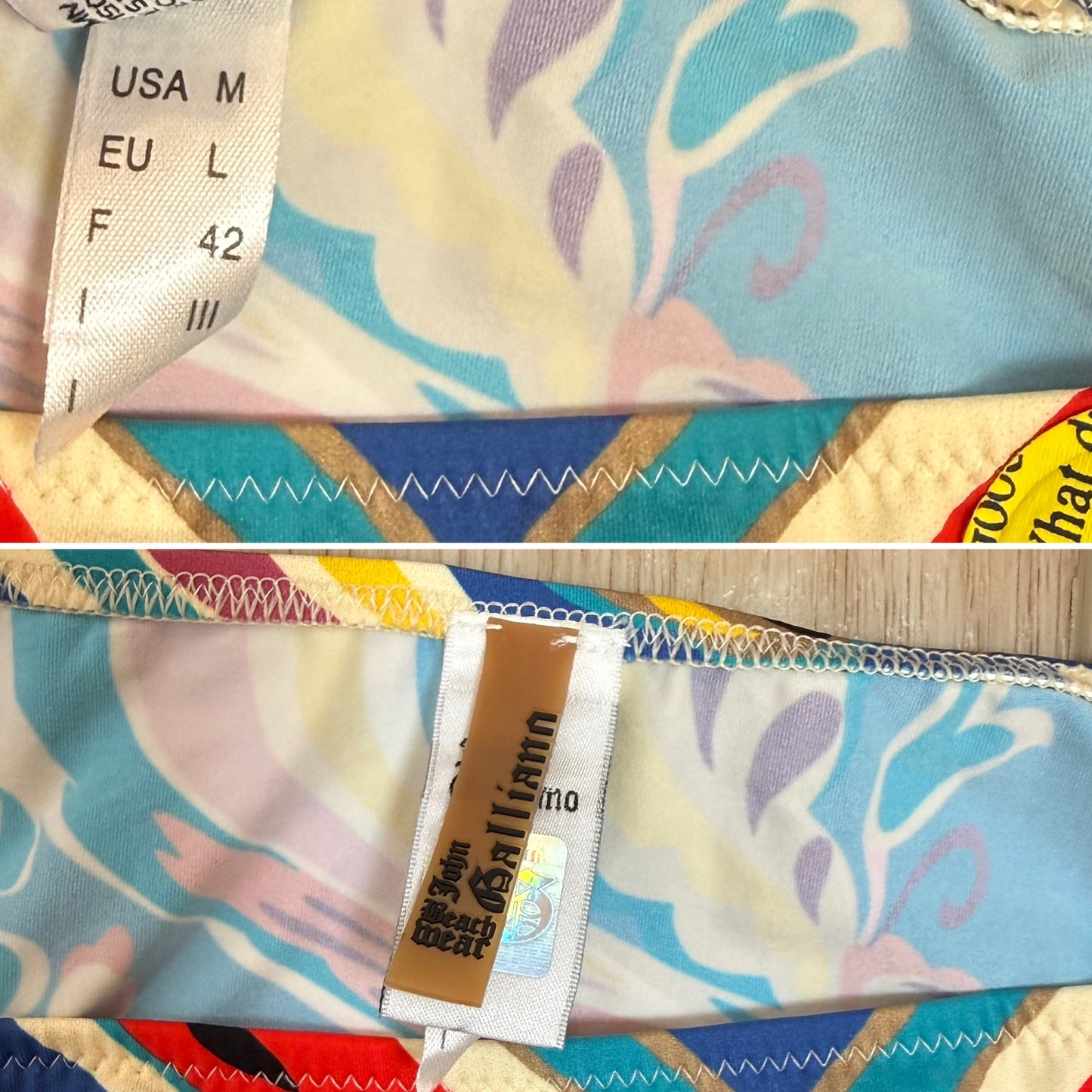 JOHN GALLIANO 2000's Vintage 2 Piece Bikini Bathing Suit