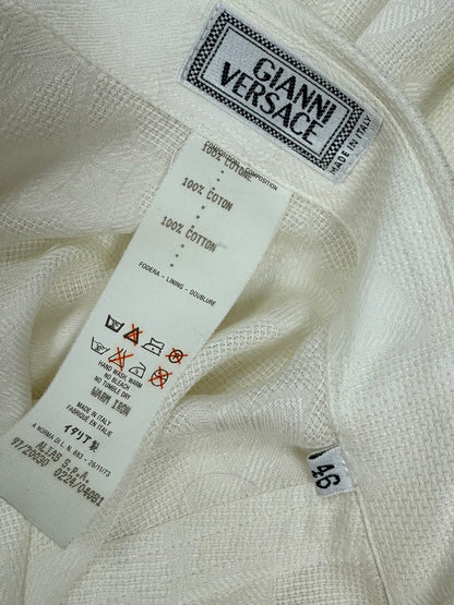 GIANNI VERSACE 1997 Vintage Off-White Ivy Print Shirt