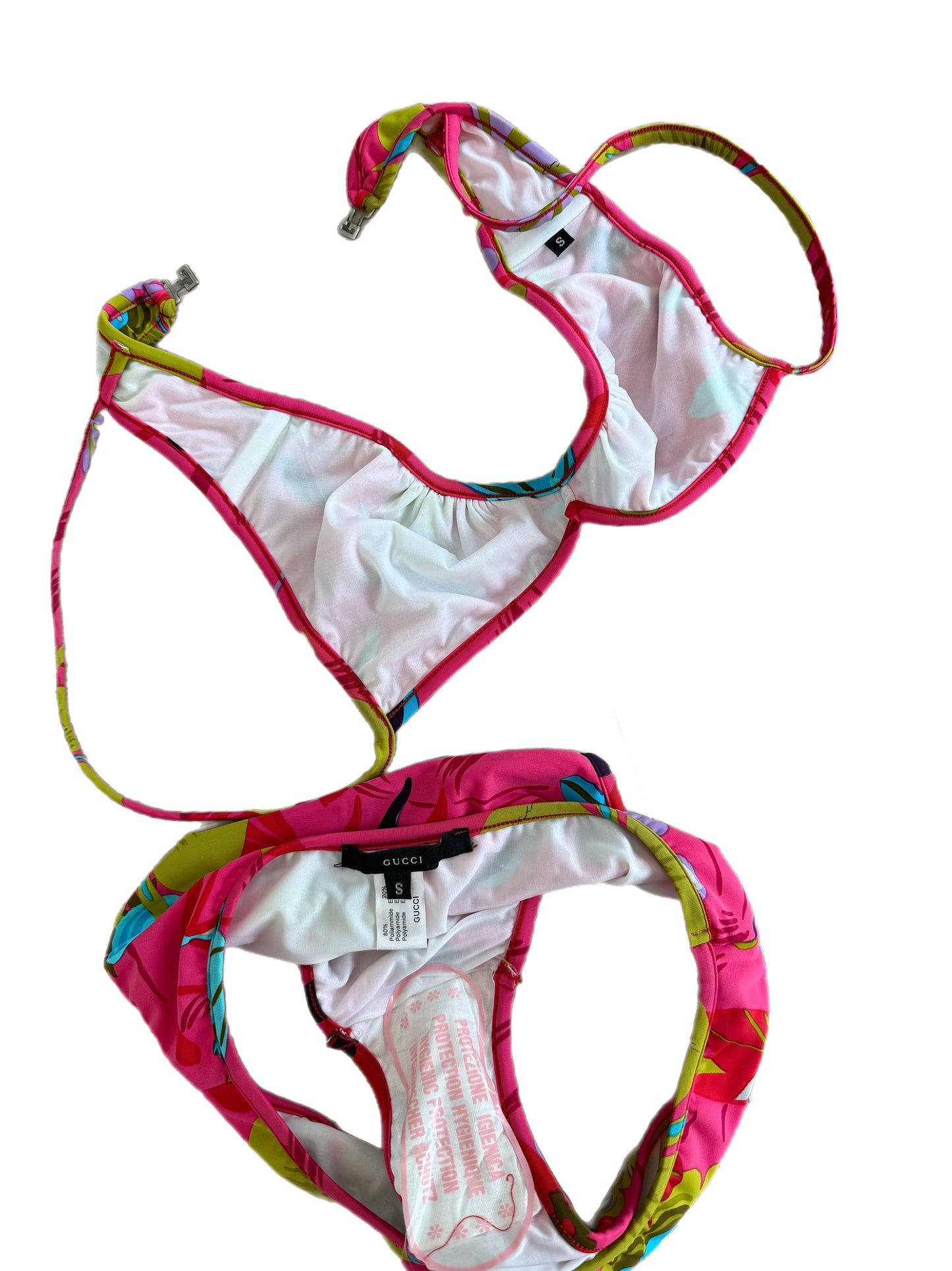 GUCCI by TOM FORD 1999 Vintage Floral Runway Print 2 Piece Bikini Bathing Suit