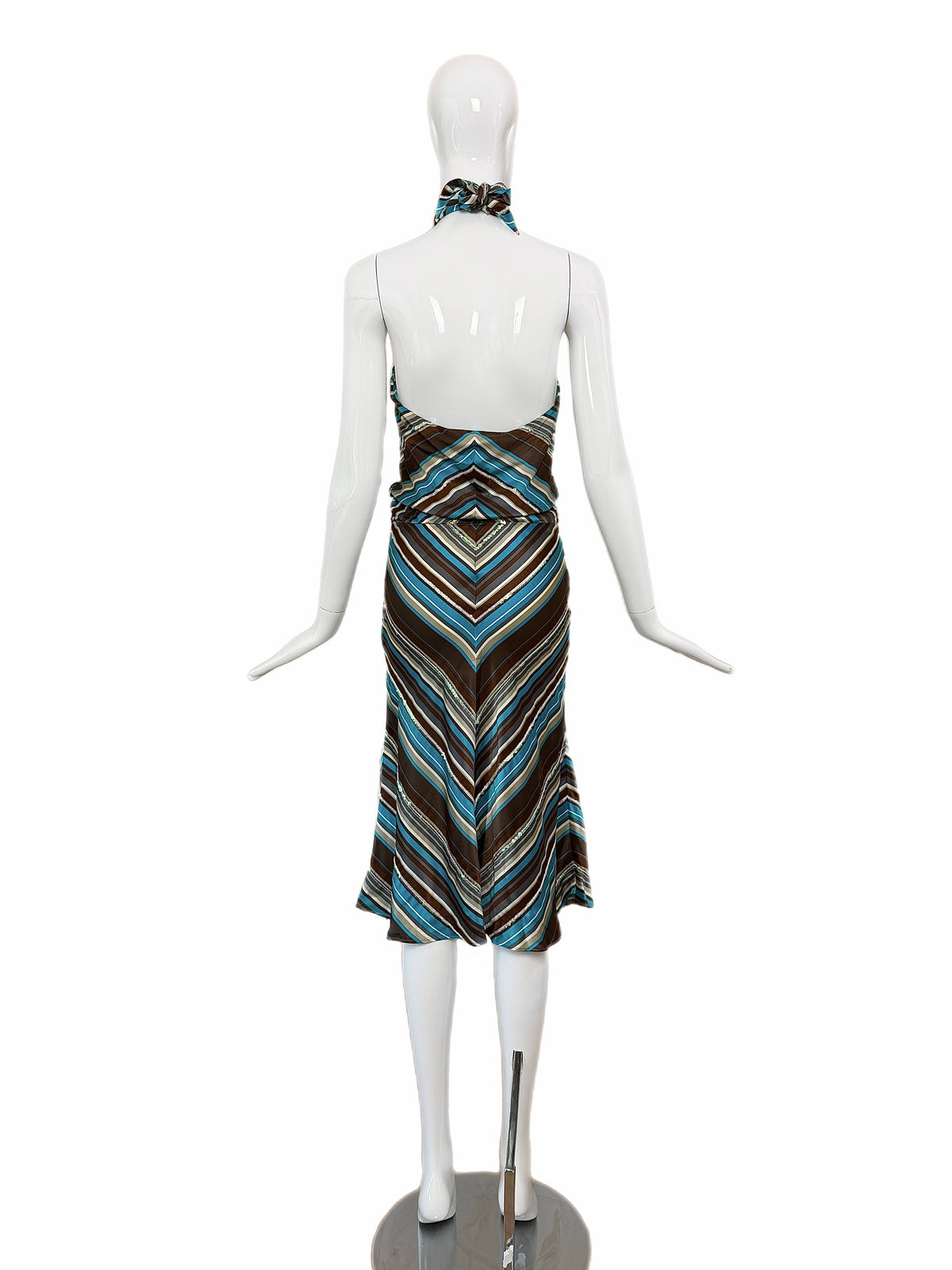 CHLOE by STELLA MCCARTNEY 2000 Vintage Silk Sequined Halter Dress