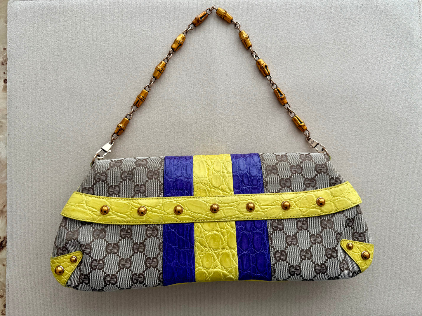 GUCCI by TOM FORD 2004 XL Vintage Runway Ad Campaign Horsebit Chain Bag