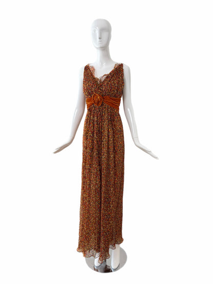 OSCAR DE LA RENTA 2006 Vintage Silk Chiffon Gown